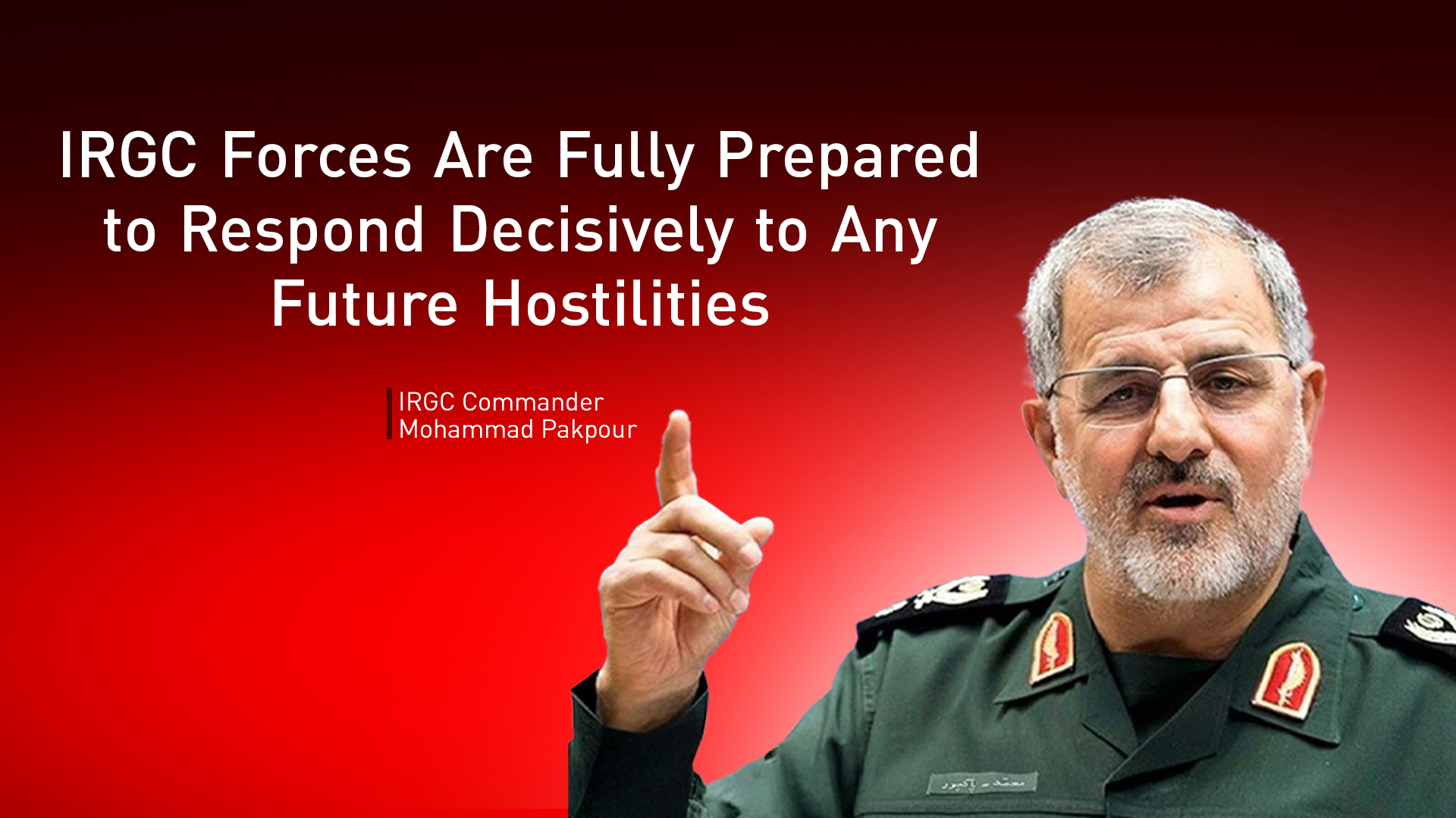 Commander of the ground forces of Iran's Islamic Revolutionary Guard Corps, Brigadier General Mohammad Pakpour. (Graphics: Kurdistan24)
