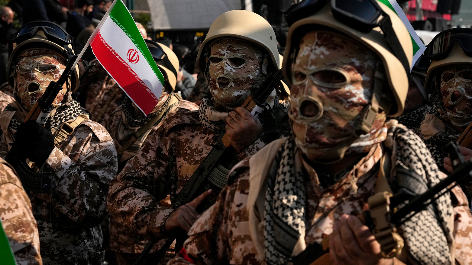 Iranian Basij forces parade in Tehran, Jan. 10, 2025. (AP)