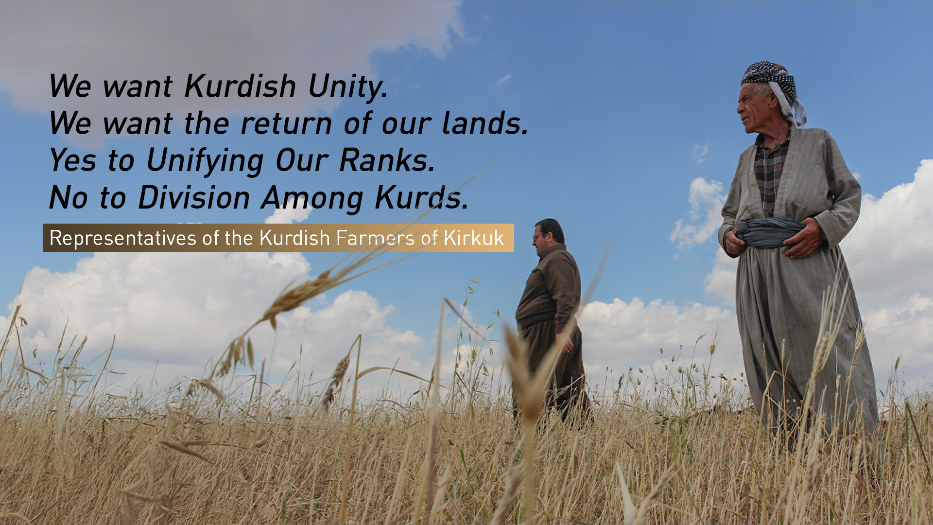 The photo shows Kurdish farmers on their fields. (Graphics: Kurdistan24)