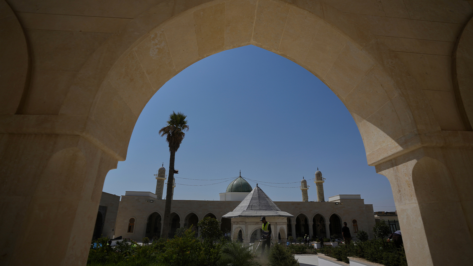 Al-Nuri Mosque is seen in the city of Mosul, Iraq, Sunday, Aug. 31, 2025. (AP)