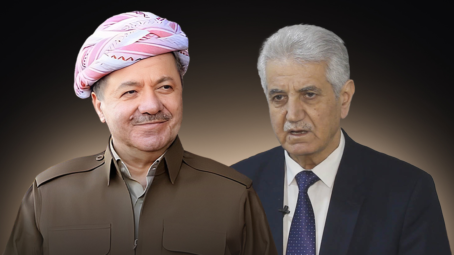President Masoud Barzani (L), Mohammed Ismail, Head of the Kurdish National Council in Syria (KNCS), (R). (Graphic: Kurdistan24)