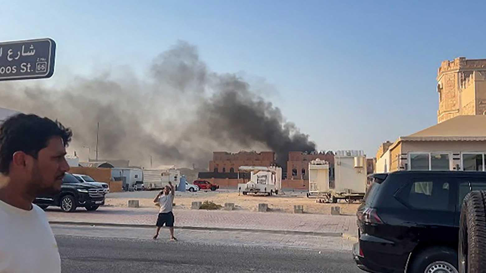 This frame grab taken from an AFPTV footage shows smoke billowing after explosions in Qatar's capital Doha on September 9, 2025. (Photo: AFP)