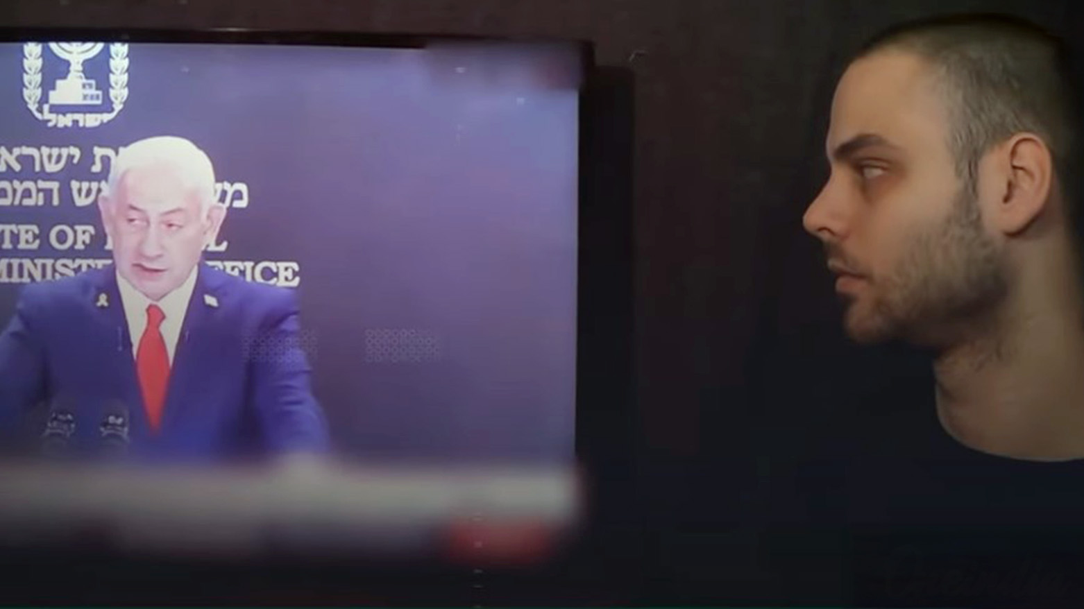 A screen grab from a video released by Hamas shows Israeli-German hostage Alon Ohel, who appears in captivity blaming Israeli Prime Minister Benjamin Netanyahu for the ongoing war. (Photo: Social Media)