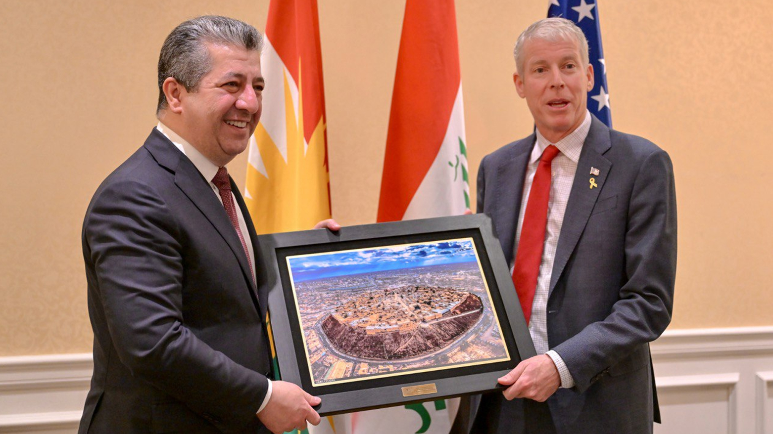 Prime Minister Masrour Barzani (L), U.S. Secretary of Energy Chris Wright  (R). (Photo: KRG)