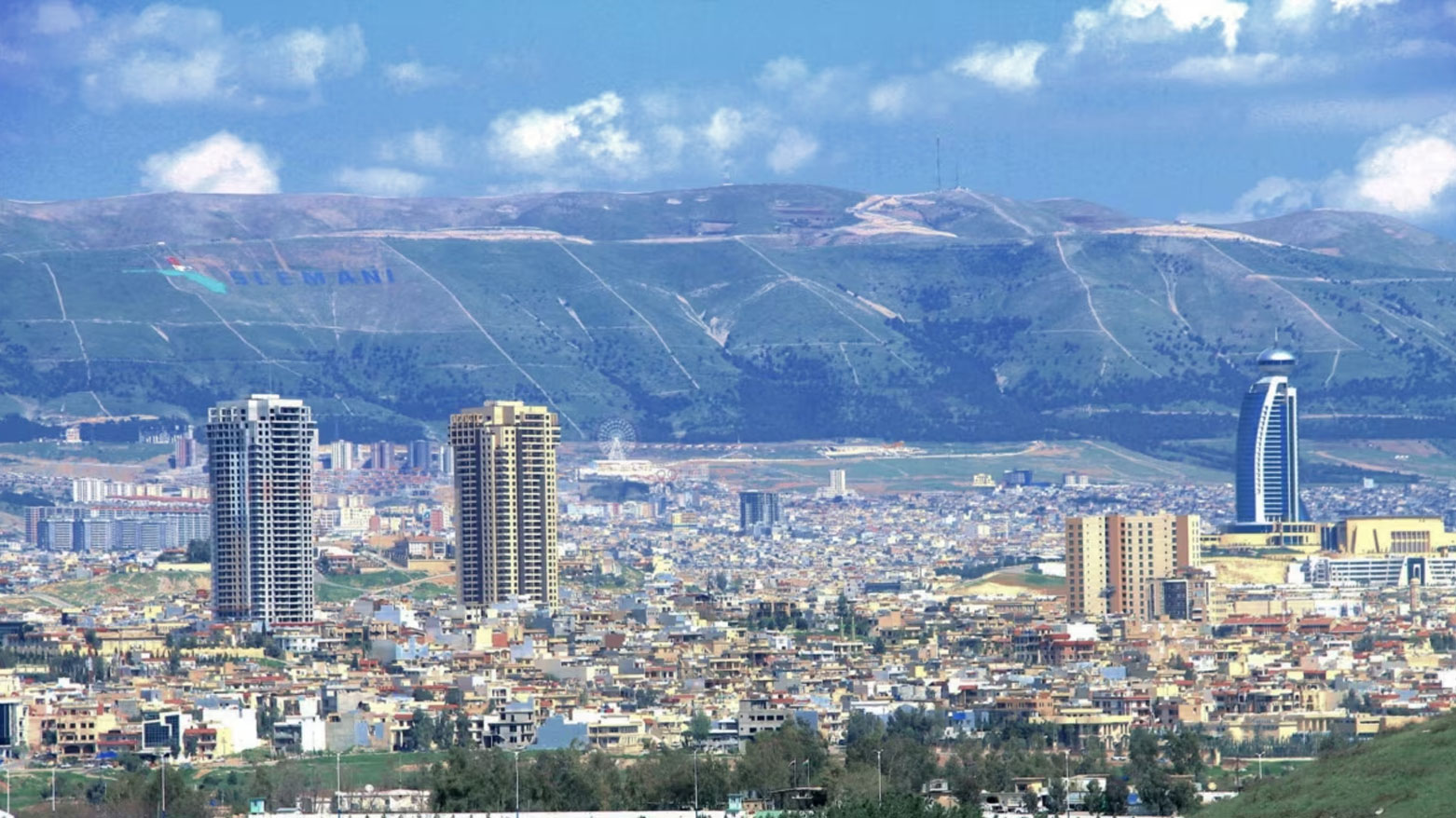 An aerial view of Sulaimani city. (Photo: Kurdistan24)