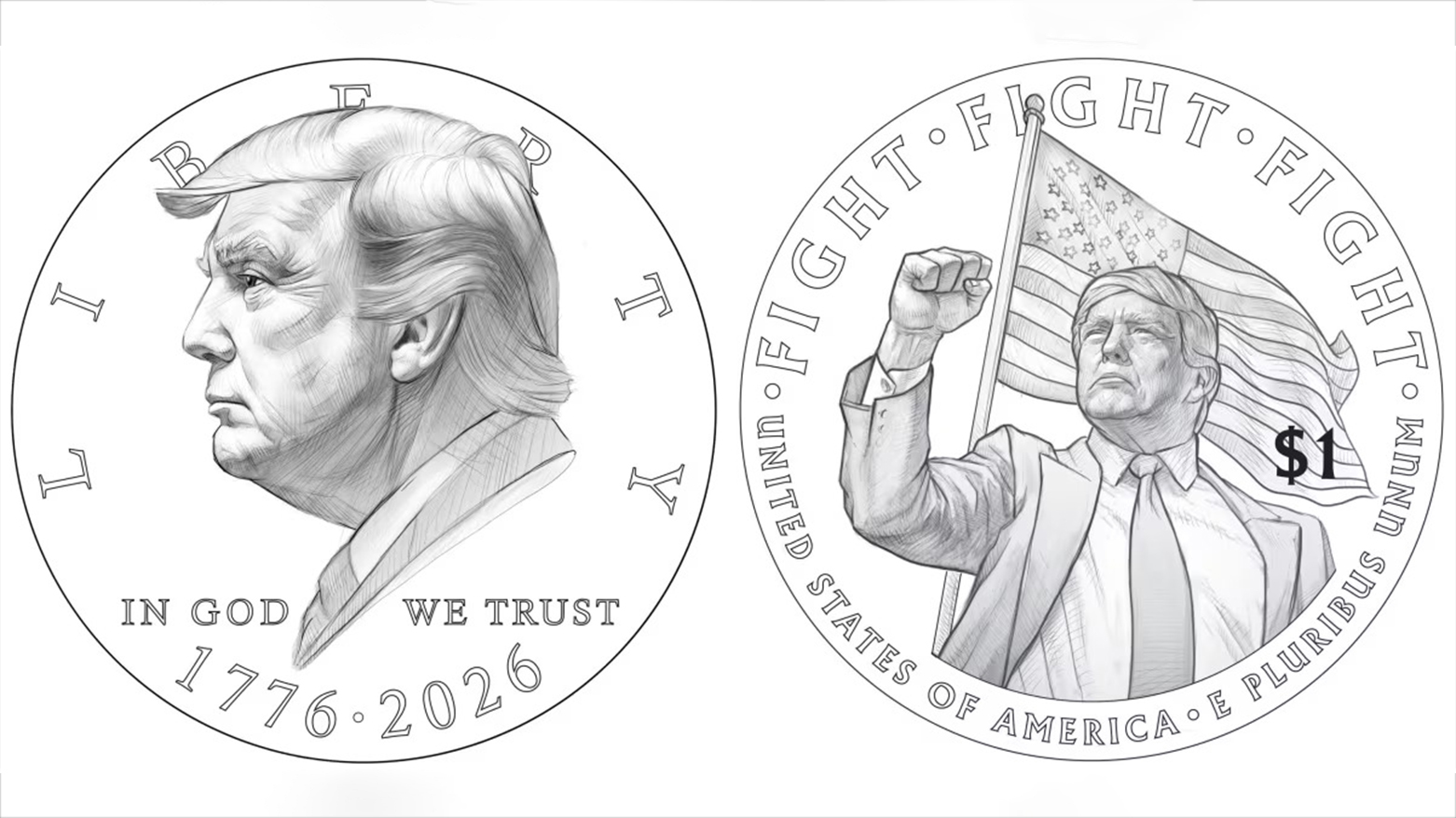 U.S. Treasury's draft of next year’s $1 commemorative coin. (Courtesy: U.S. Treasury)