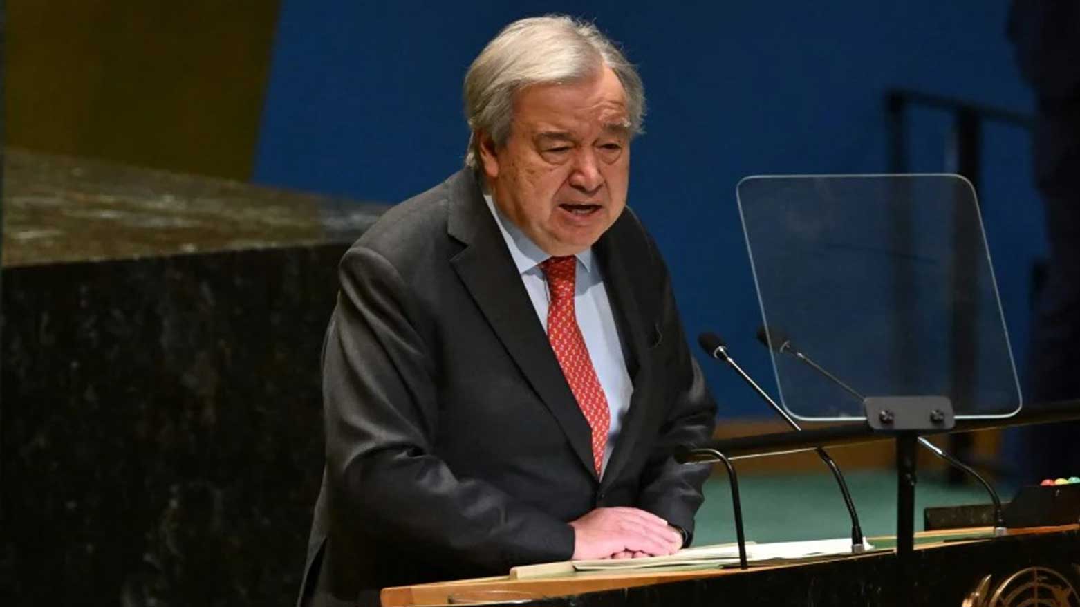 UN Secretary-General Antonio Guterres speaks on 2025 priorities to the UN General Assembly at UN Headquarters in New York City on January 15, 2025. (Photo: AFP)