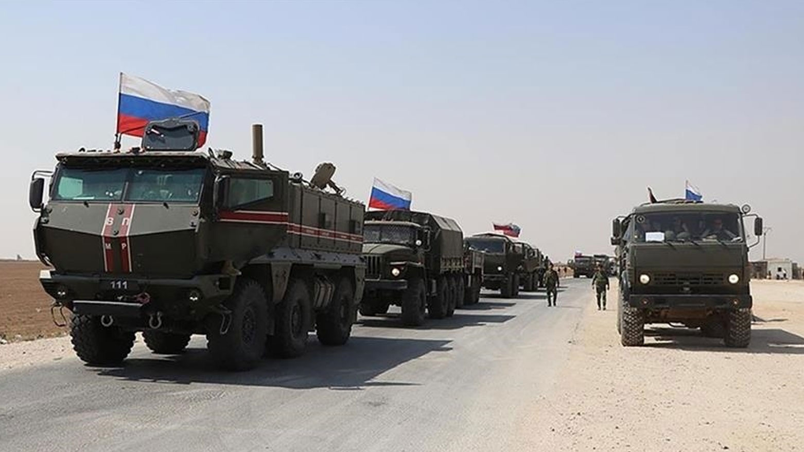 A Russian military convoy in Syria. (Photo: AA)