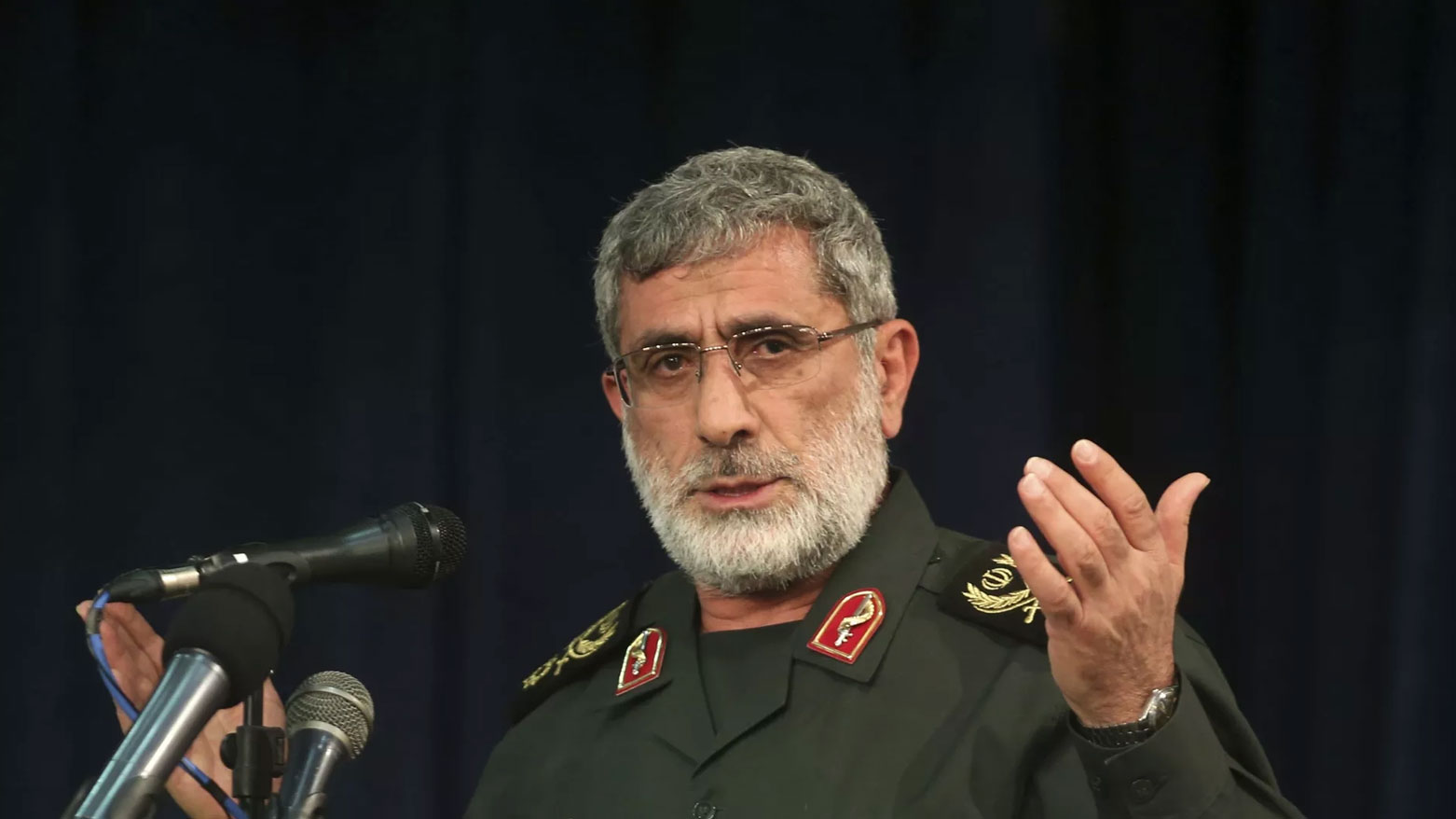 The commander of the Islamic Revolutionary Guard Corps' (IRGC) elite Quds Force, Brigadier General Esmail Qaani.