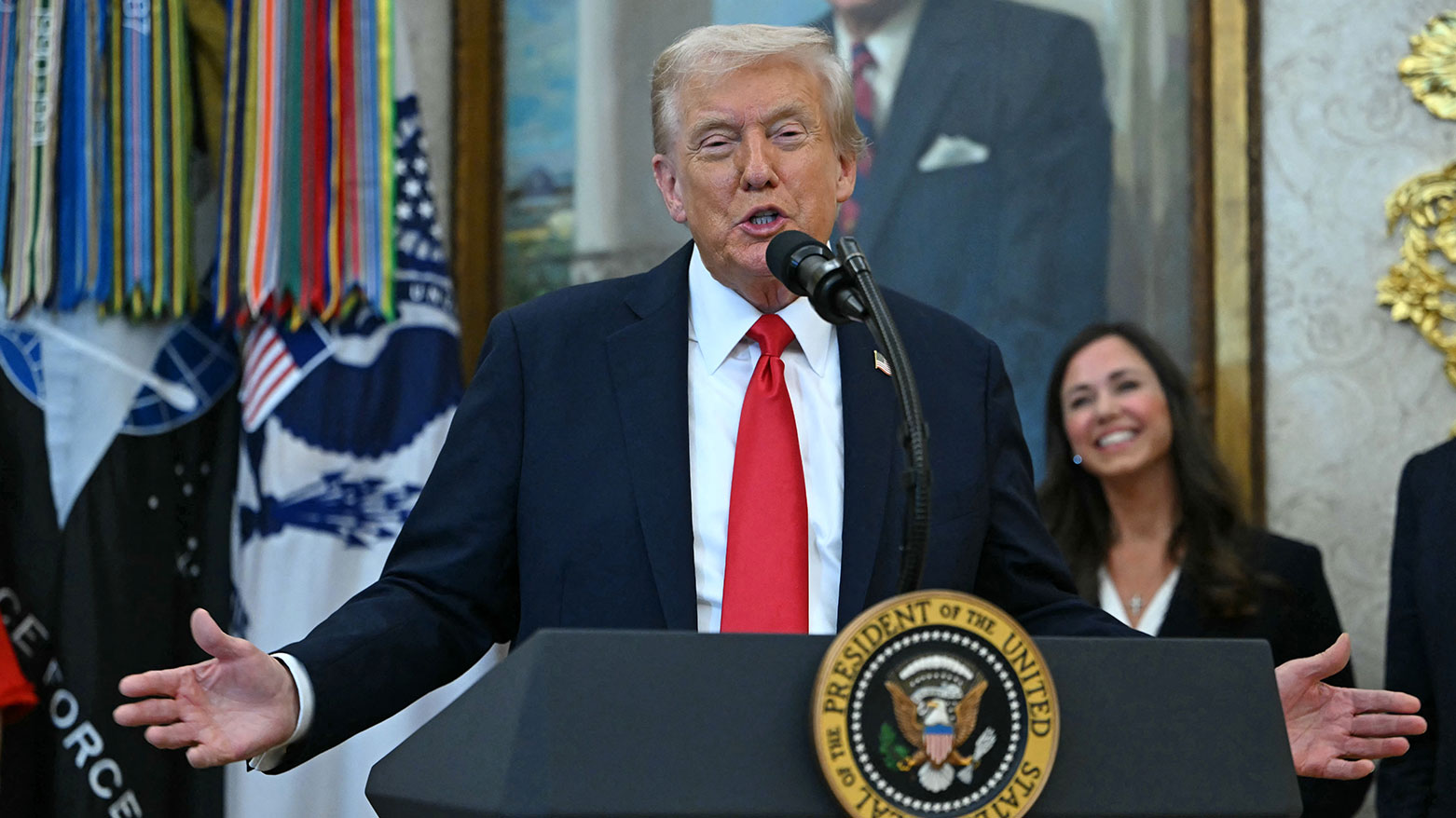 US President Donald Trump makes an announcement in the Oval Office of the White House in Washington, DC, on October 16, 2025. (Photo: AFP)