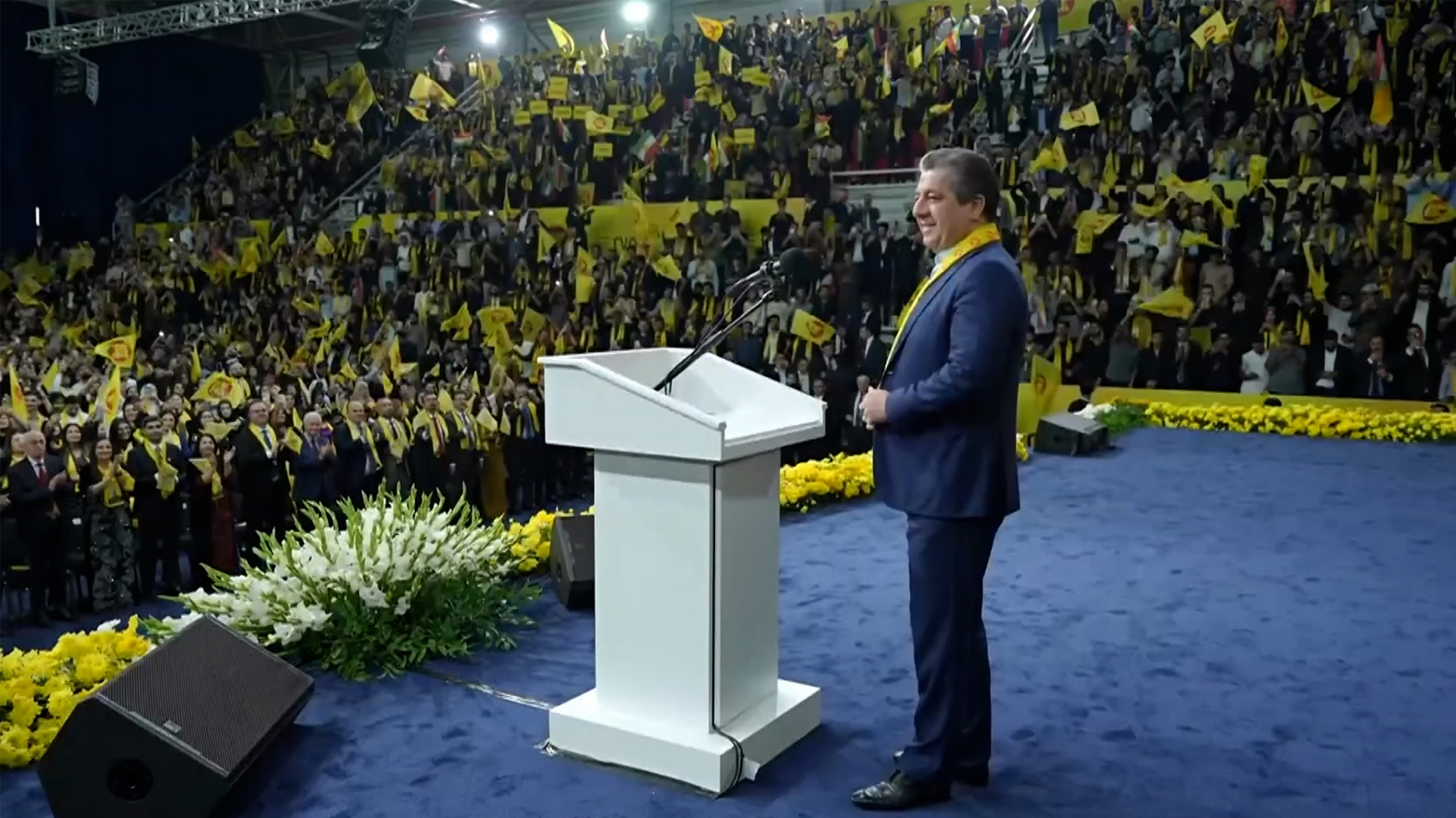 بە وێنە؛ بە ئامادەبوونی مەسرور بارزانی کەرنەڤاڵی بانگەشەی پارتی لە هەولێر بەڕێوە چوو