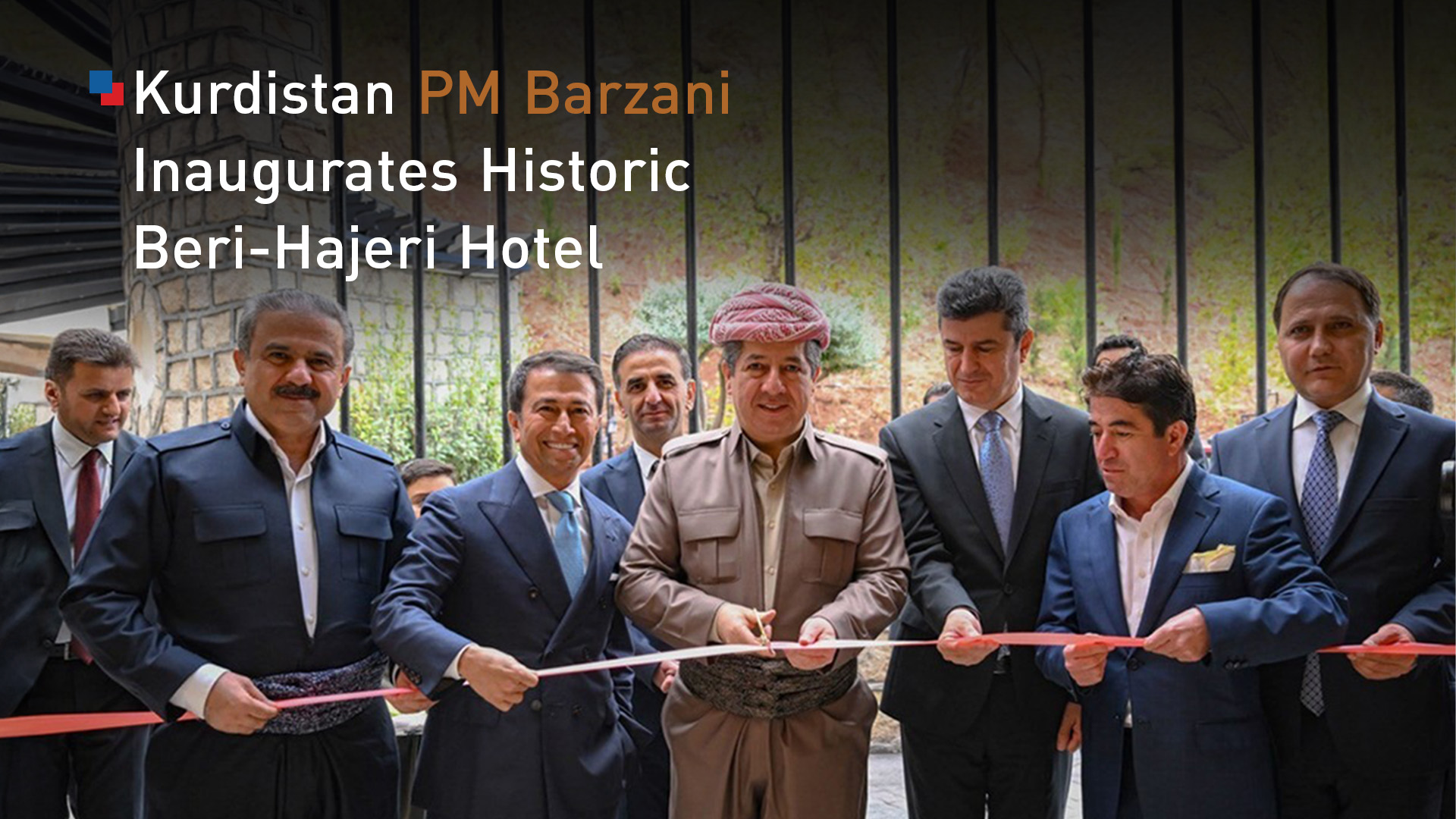 Kurdistan PM Masrour Barzani Inaugurates Historic Beri-Hajeri Hotel in the town of Sarsank near the Amadi district, Oct. 22, 2025. (Photo: Kurdistan24)