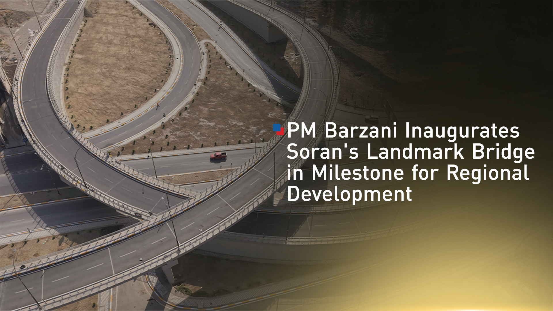 The photo shows Soran's landmark bridge. (Photo: Kurdistan24)