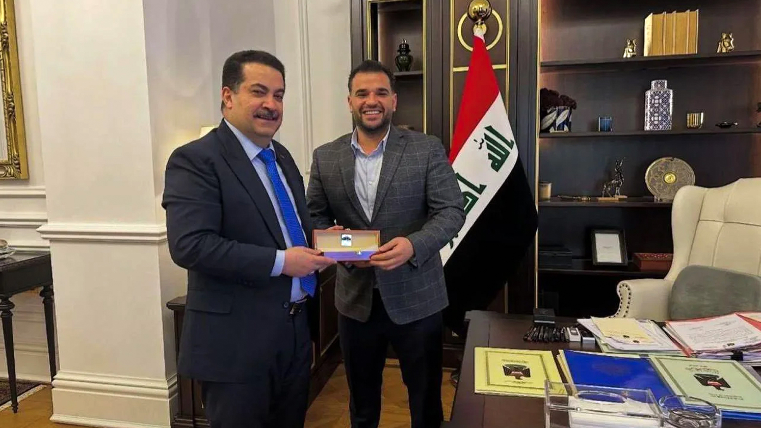 مارک ساڤایا نێردەی تایبەتی ترەمپ بۆ عێراق لەگەڵ محەممەد شیاع سوودانی