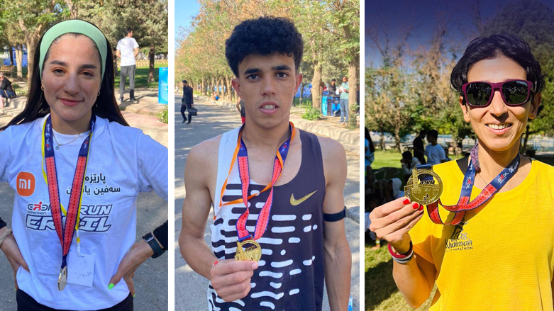 Photos of some of the winners of the Erbil International Marathon. (Photo: Kurdistan24)