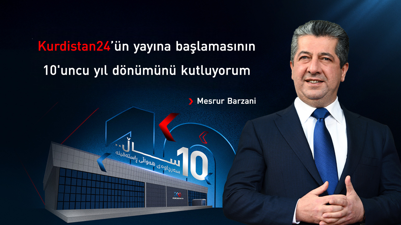 Mesrur ​​Barzani Kurdistan24'ün 10. kuruluş yıl dönümünü kutladı