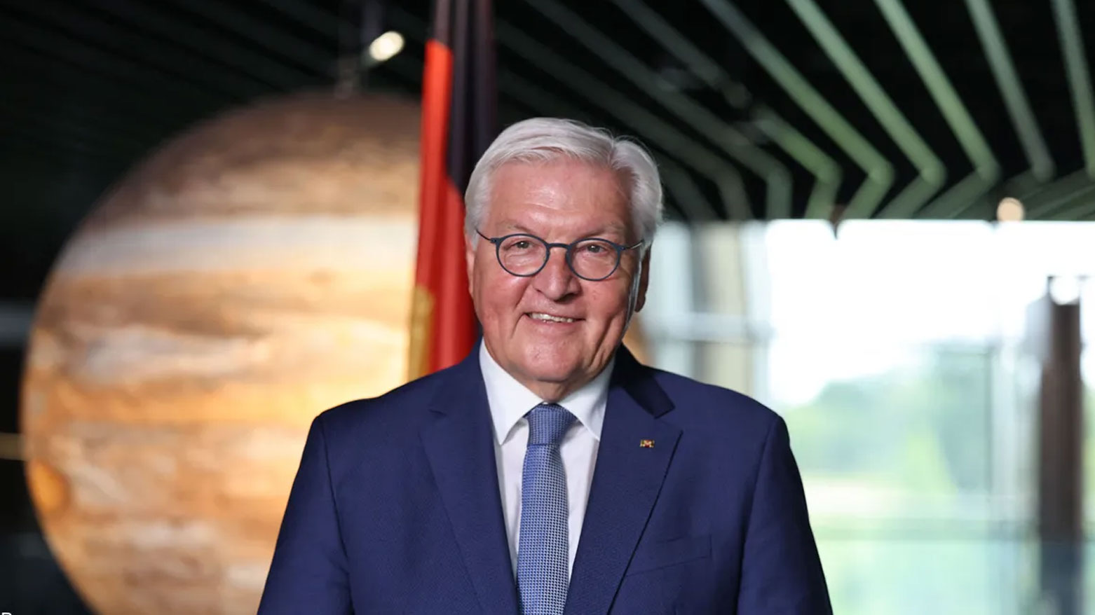 German President Frank-Walter Steinmeier, in Garching, southern Germany, on Sep. 2, 2025. (AFP)