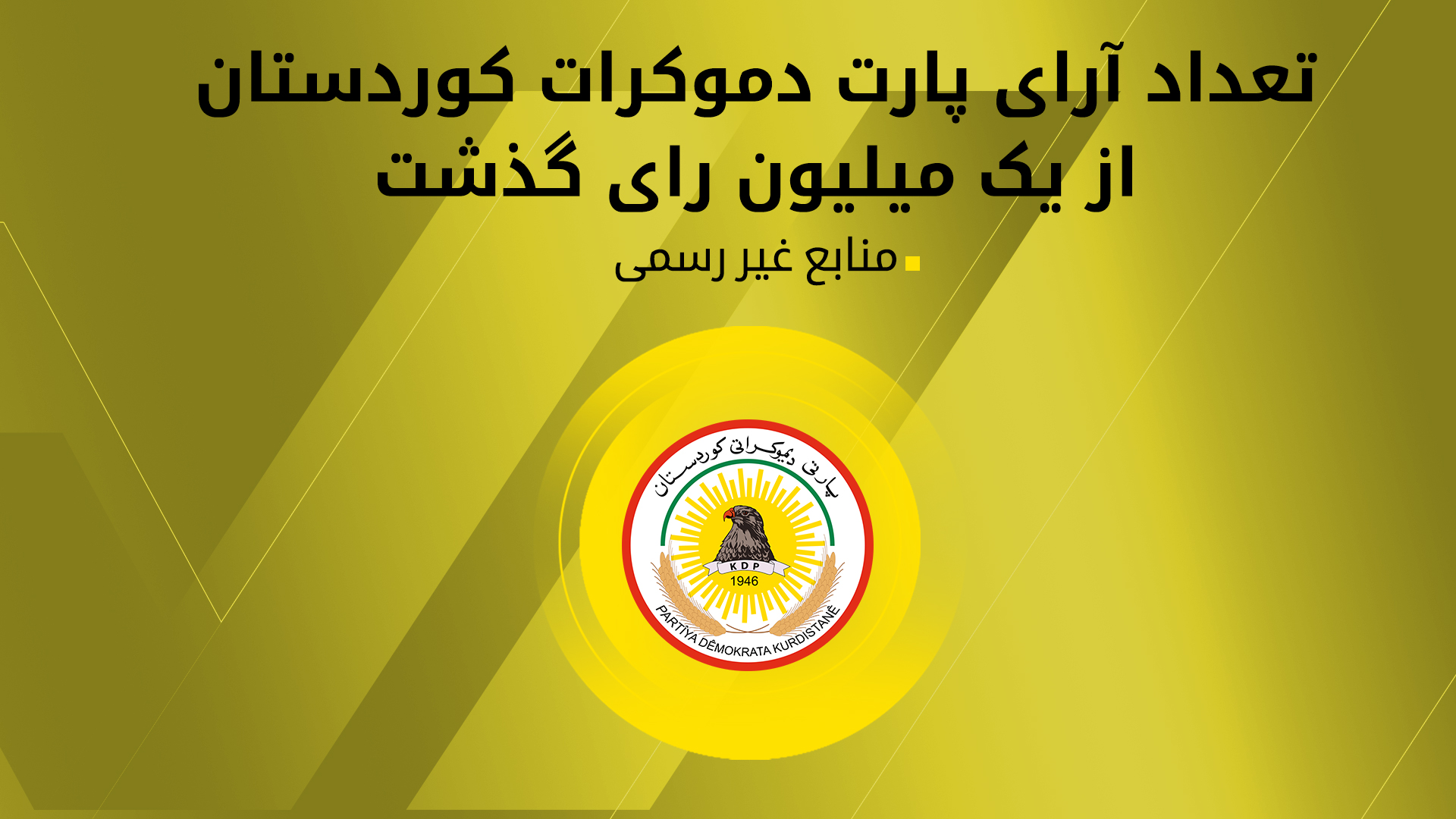 نتایج غیر رسمی: آرای پارت دموکرات کوردستان به بیش از یک میلیون رای رسیده است