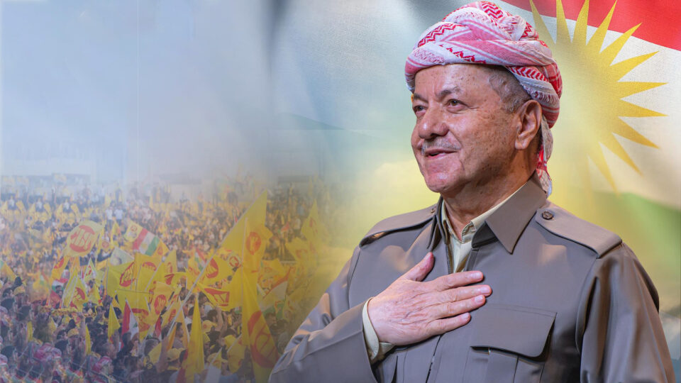 Kurdistan Democratic Party (KDP) President Masoud Barzani. (Graphics: Kurdistan24)