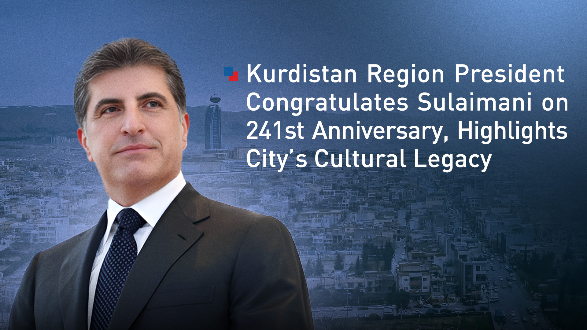 Kurdistan Region President Nechirvan Barzani. (Photo: Designed by Kurdistan24)