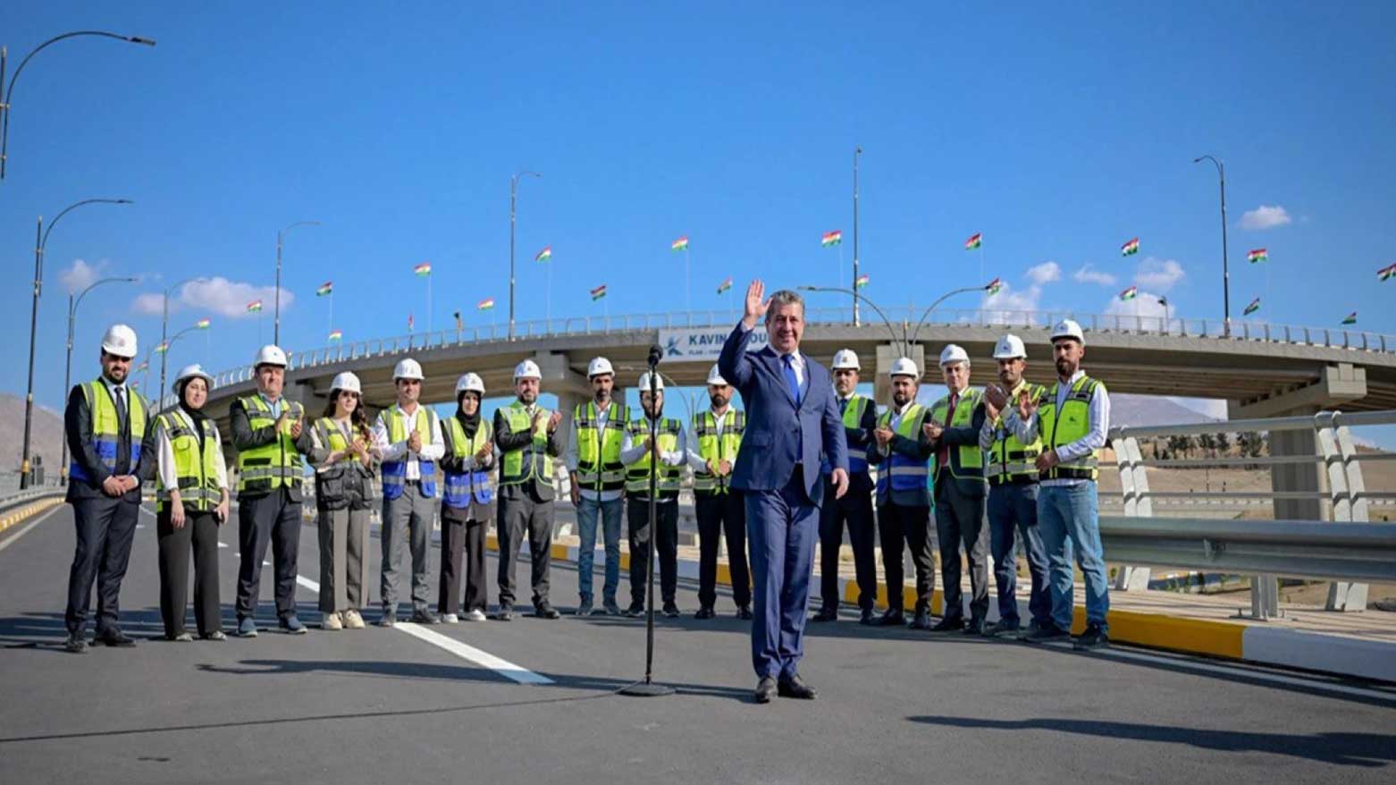 Kurdistan Region PM Masrour Barzani inaugurating the Soran Gate Overpass project, October 27, 2025. (Photo: KRG)