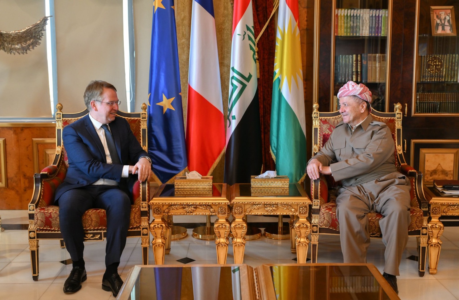 پرزیدنت بارزانی از نقش تاریخی فرانسه در حمایت از کوردستان قدردانی می‌کند