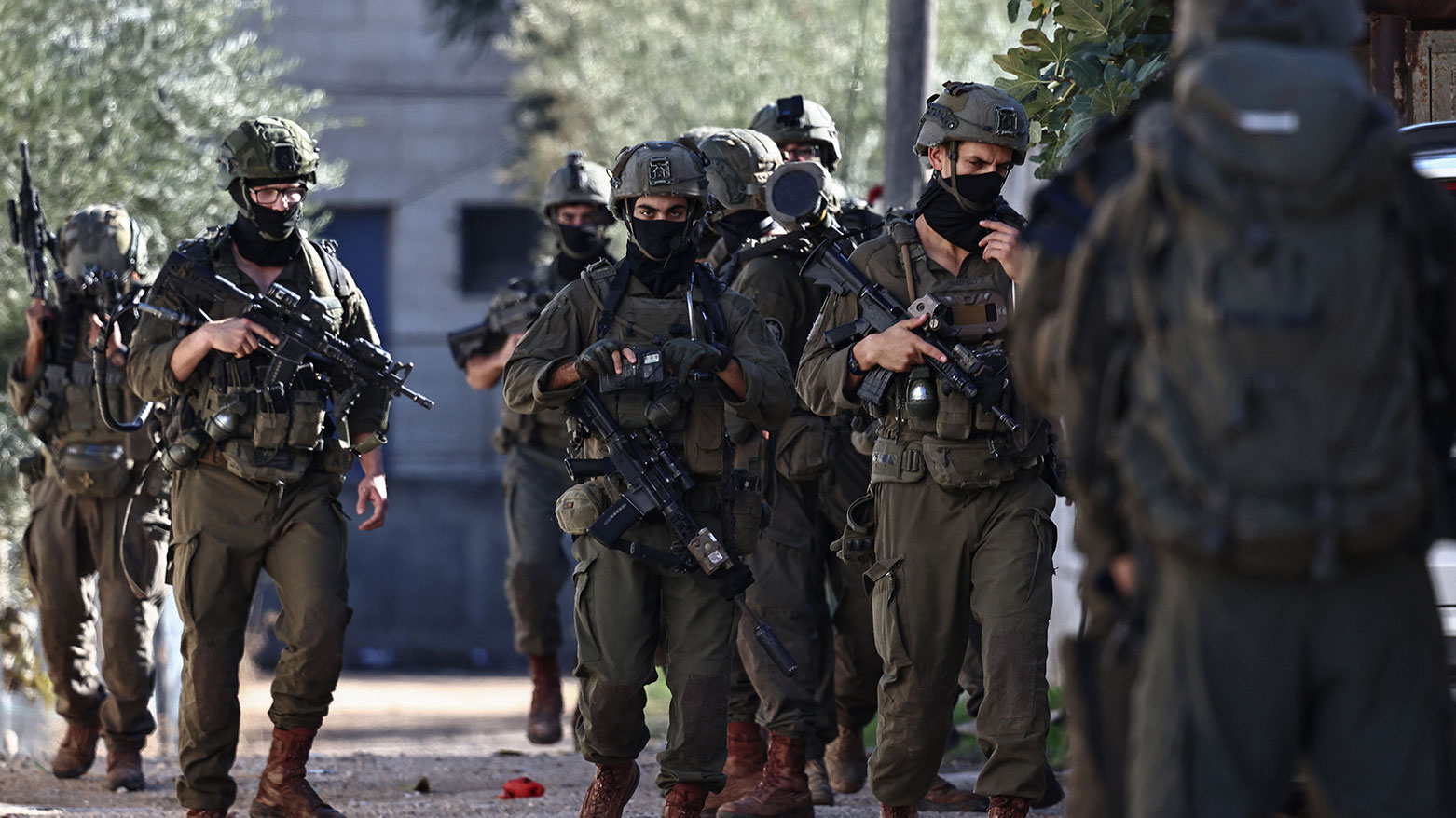 Israeli soldiers patrol the streets of Tubas in the occupied West Bank during a military operation on November 26, 2025. (Photo: AFP)