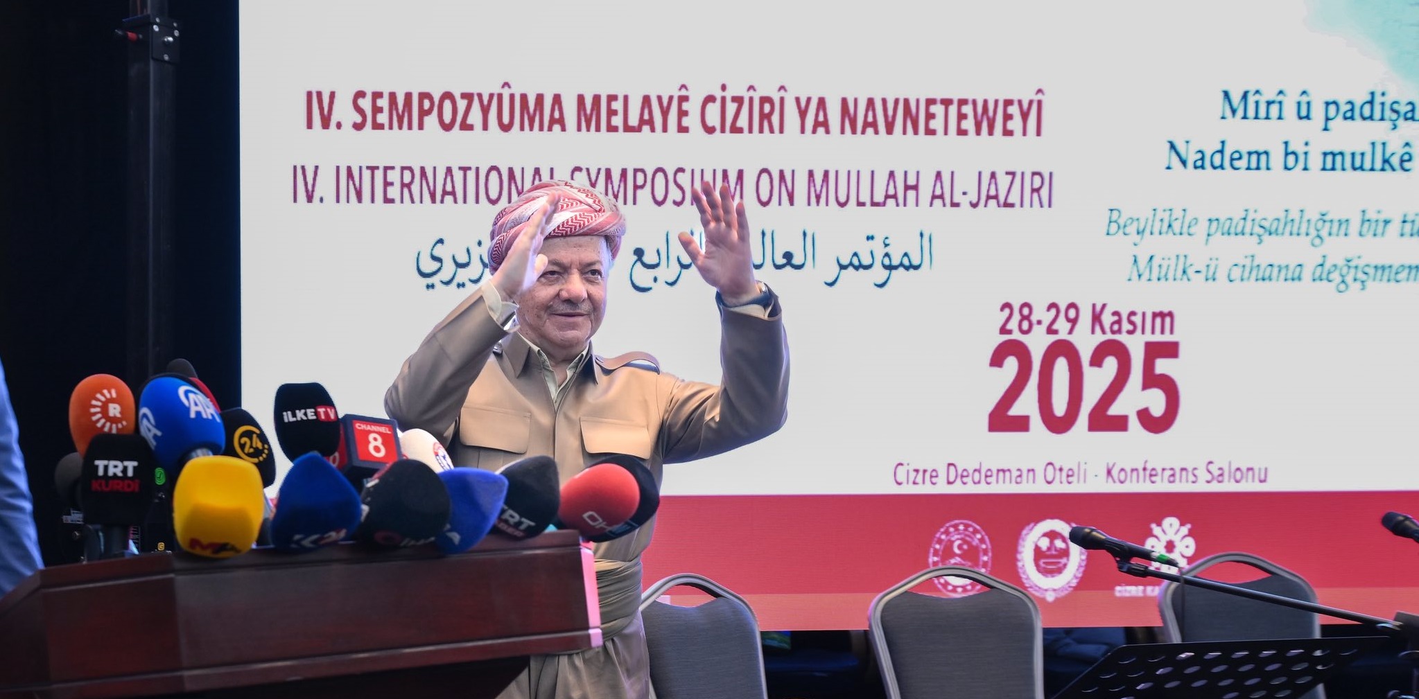 FOTO Haber- Başkan Barzani, 4. Uluslararası Melaye Ciziri Sempozyumu'na katıldı