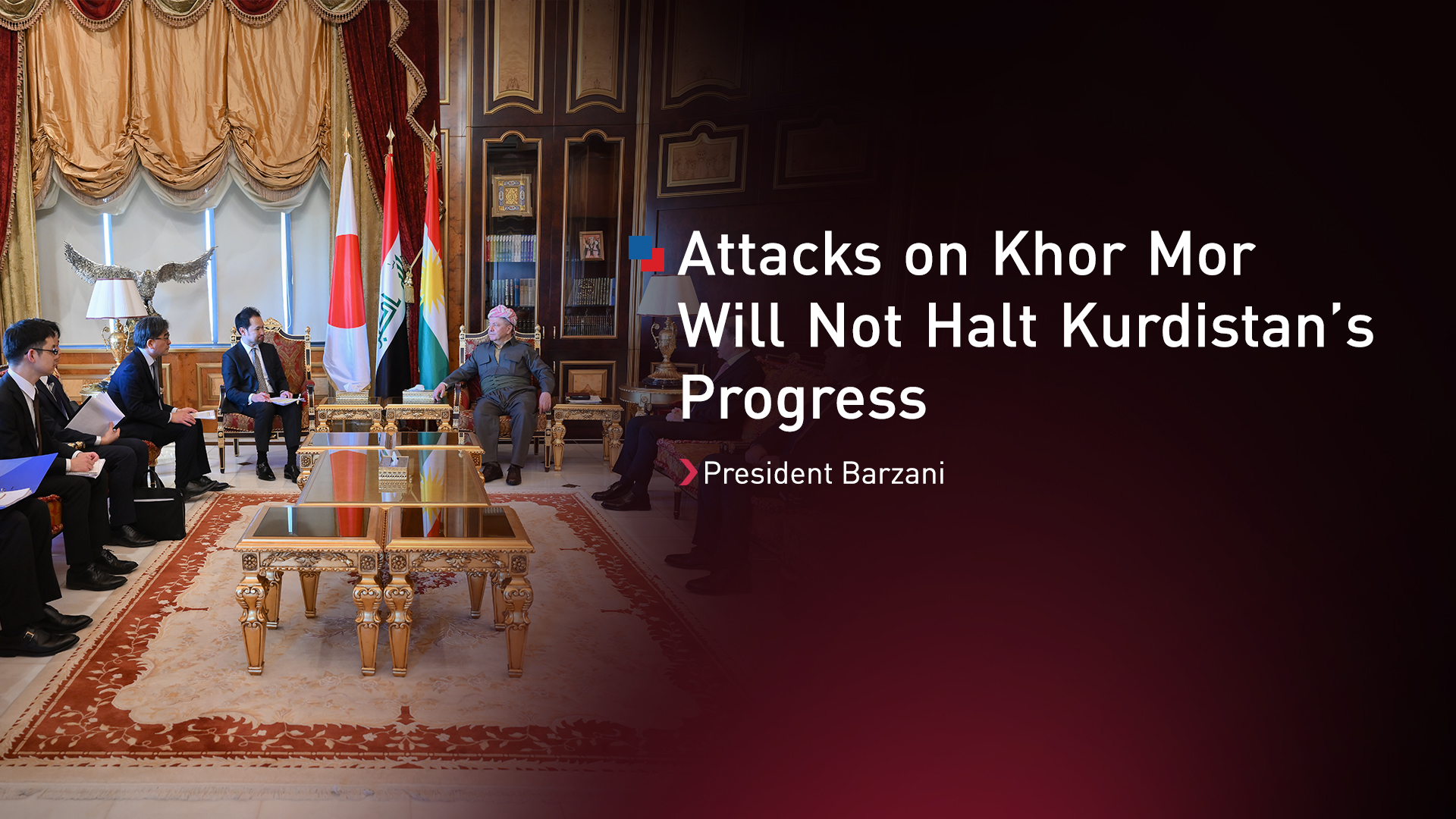 President Masoud Barzani (R) and Masamichi Sugaya, head of Japan's FM's Middle East Affairs, Dec. 2, 2025. (Photo: Barzani HQ)