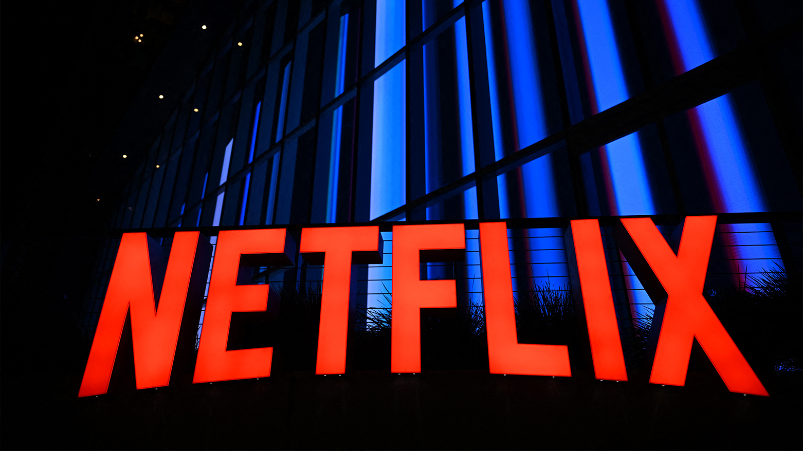 The Netflix logo is seen at the Netflix Tudum Theater in Los Angeles, California, on Sept. 14, 2022. (AFP)