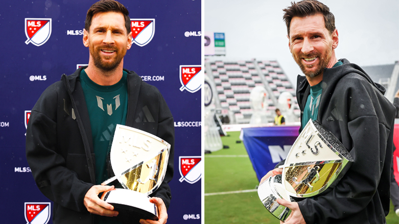 لیۆنێل مێسی لەگەڵ خەڵاتی باشترین یاریزانی خولی ئەمریكا بۆ وەرزی رابردوو و ئەم وەرزەش