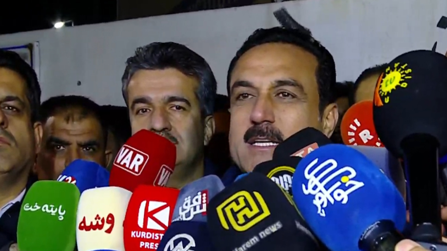 Erbil Governor Omed Khoshnaw speaking at the presser, Dec. 14, 2025. (Photo: Kurdistan24)