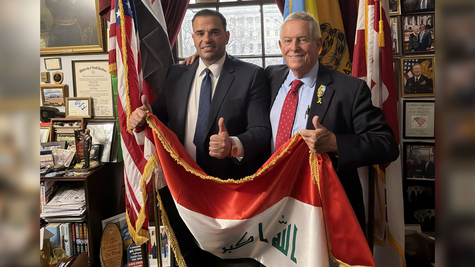 U.S. Special Envoy to Iraq Mark Savaya, L, U.S. Representative Joe Wilson. (Photo: Savaya's X account)