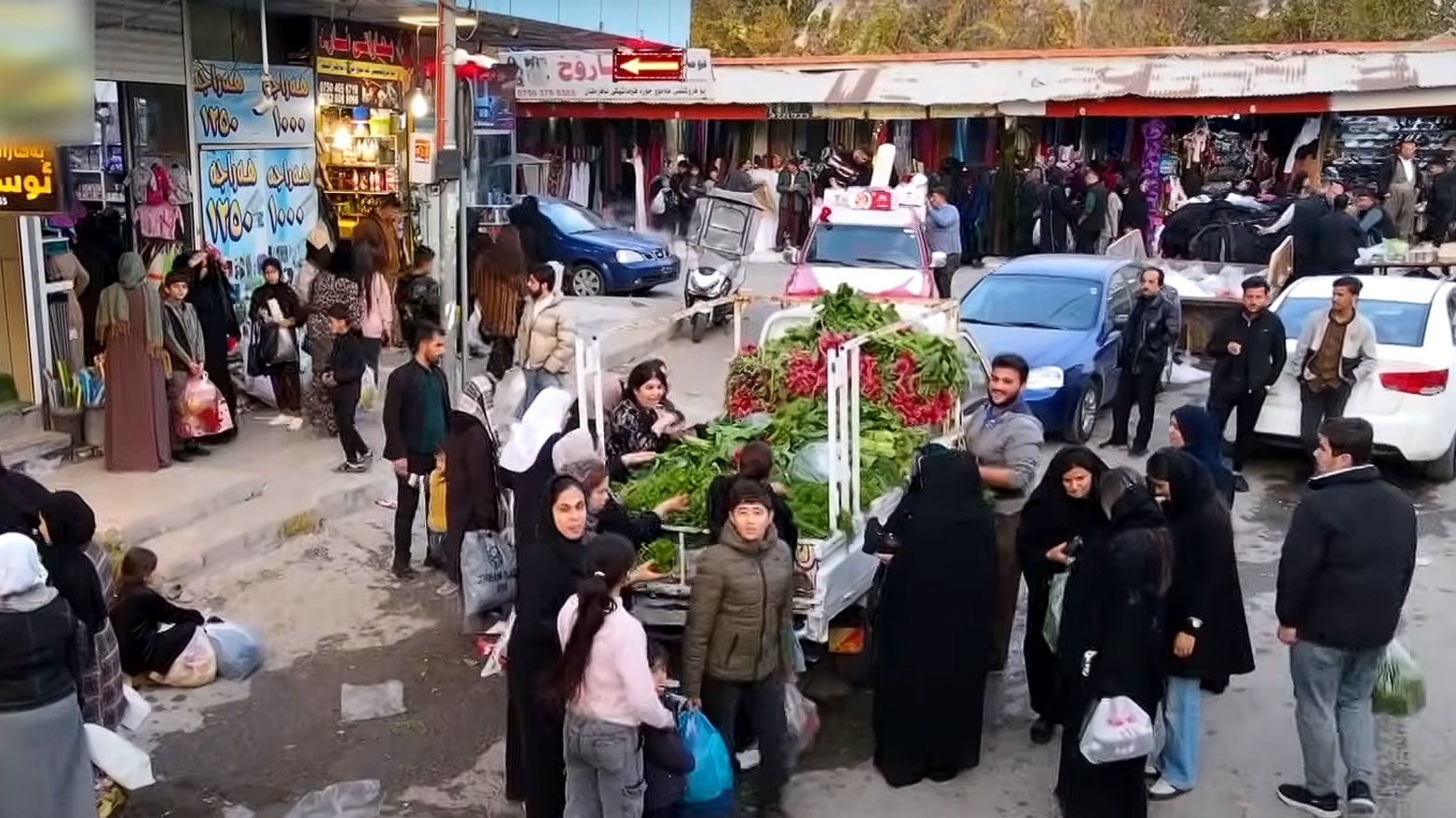 The atmosphere of the Pirajnan market in the Soran Independent Administration. (Photo: Kurdistan24)