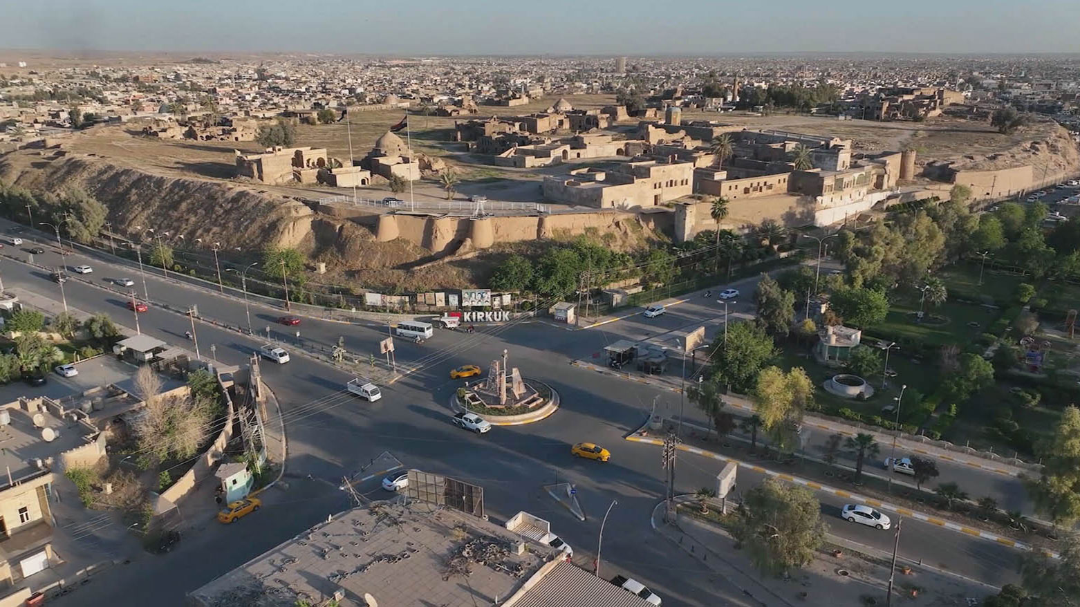 An Aerial Photo of Kirkuk Citadel, in the city center of Kirkuk Province. (Photo: Kurdistan24)