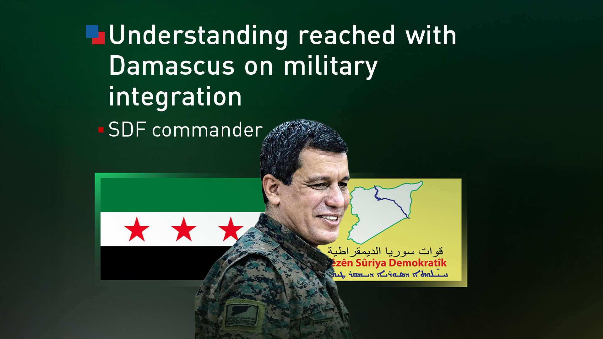 Mazloum Abdi, Commander of SDF. (Graphic: Kurdistan24)