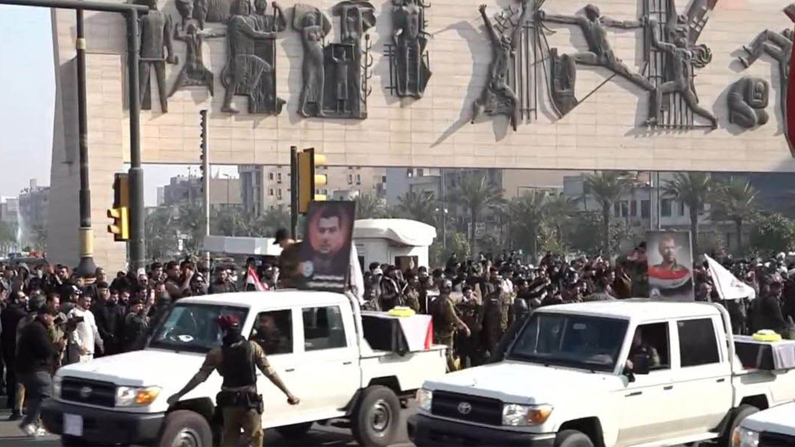 حەشدی شەعبی لە بەغدا ڕێوڕەسمێکی سەربازیی دژی ئەمەریکا  بەڕێوە برد