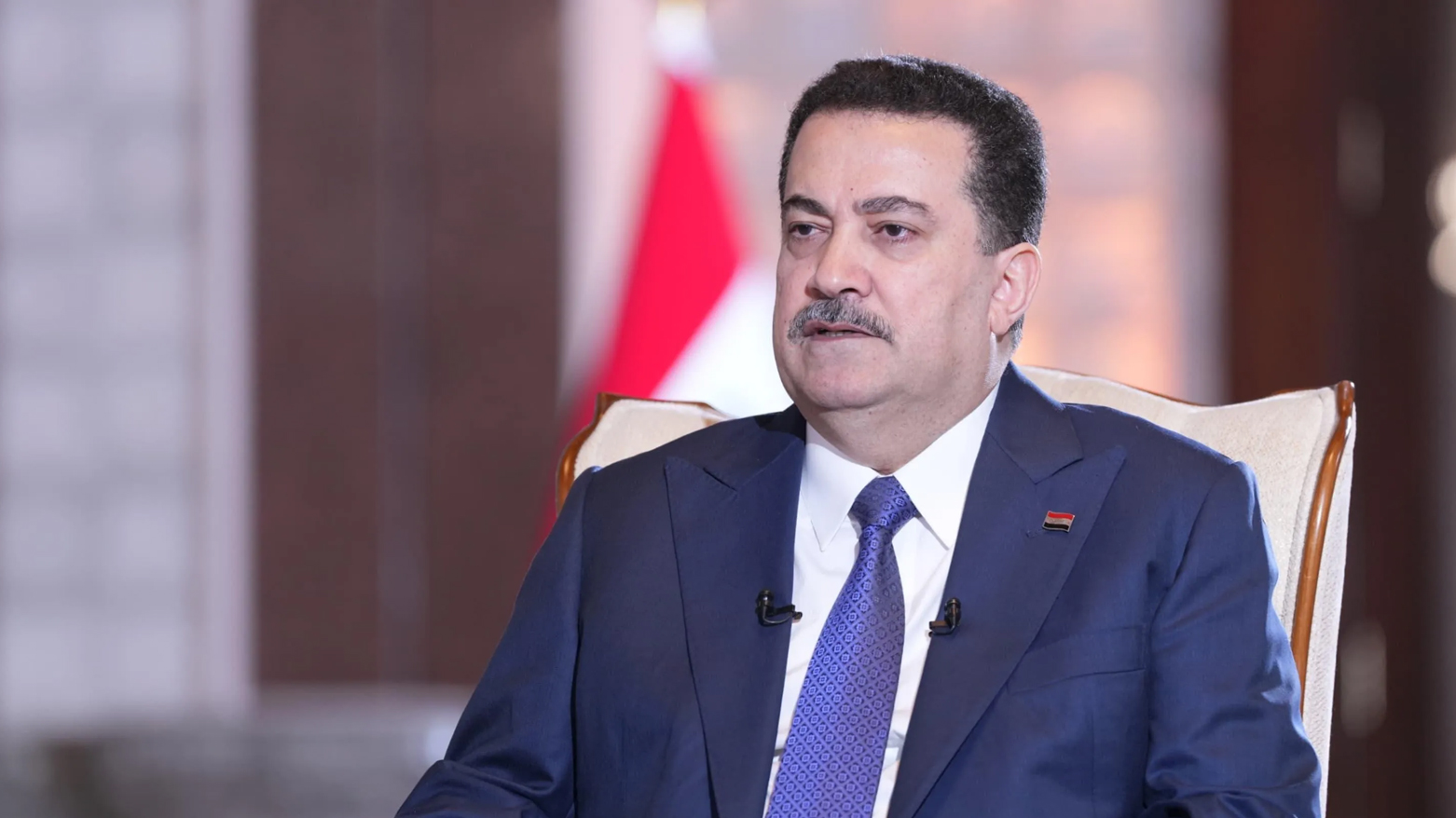 وێنەی چاوپێکەوتنی سەرۆک وەزیرانی عێراق، محەممەد شیاع سوودانی