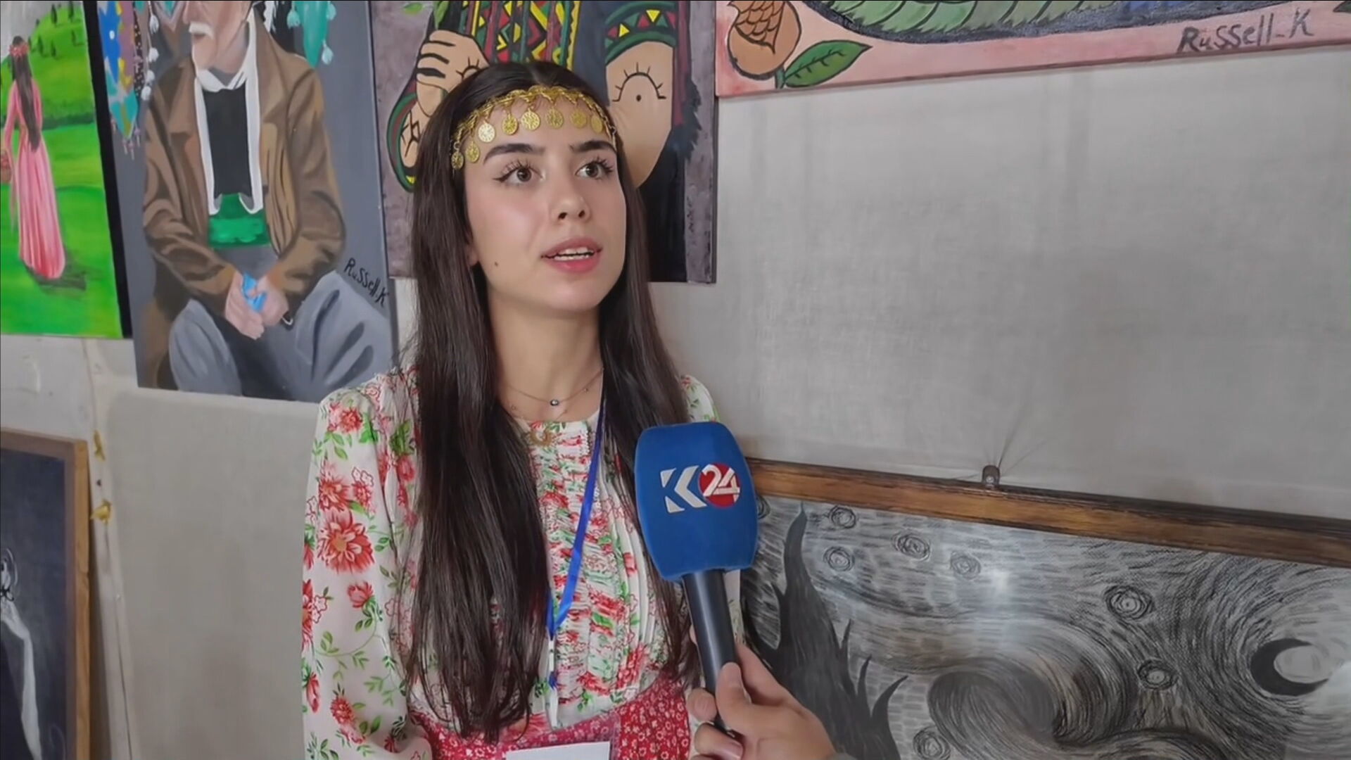 Hanadi Choman, a participant at the exhibition, speaking with Kurdistan24. (Photo: Kurdistan24)