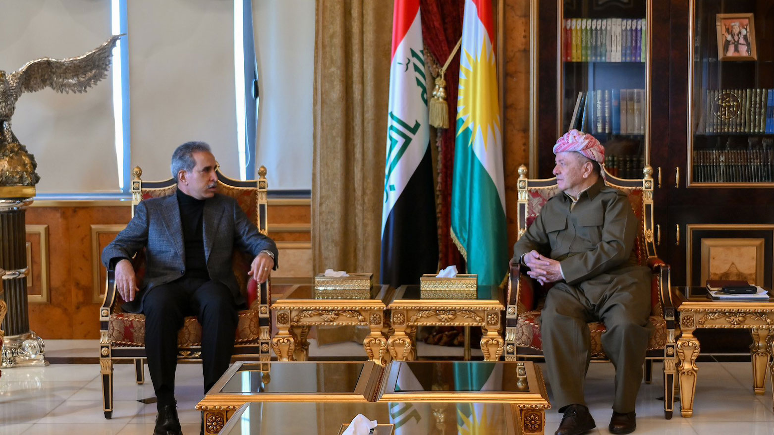 سەرۆک بارزانی پێشوازی لە سەرۆکی ئەنجوومەنی باڵای دادوەریی عێراق کرد