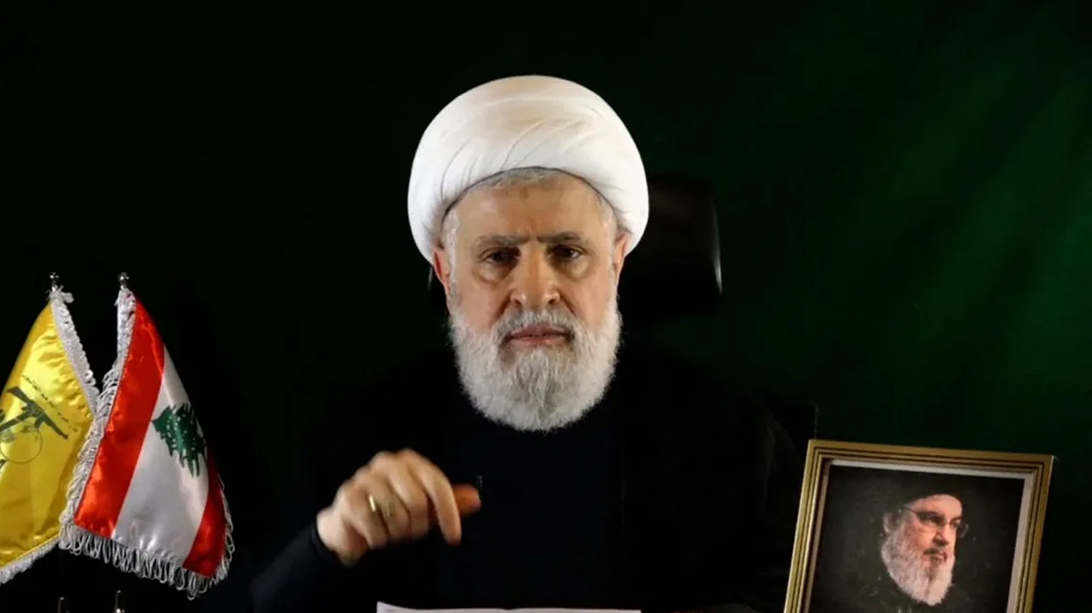 وێنە ئەرشیفی نەعیم قاسم، ئەمینداری گشتیی حزبوڵلای لوبنان