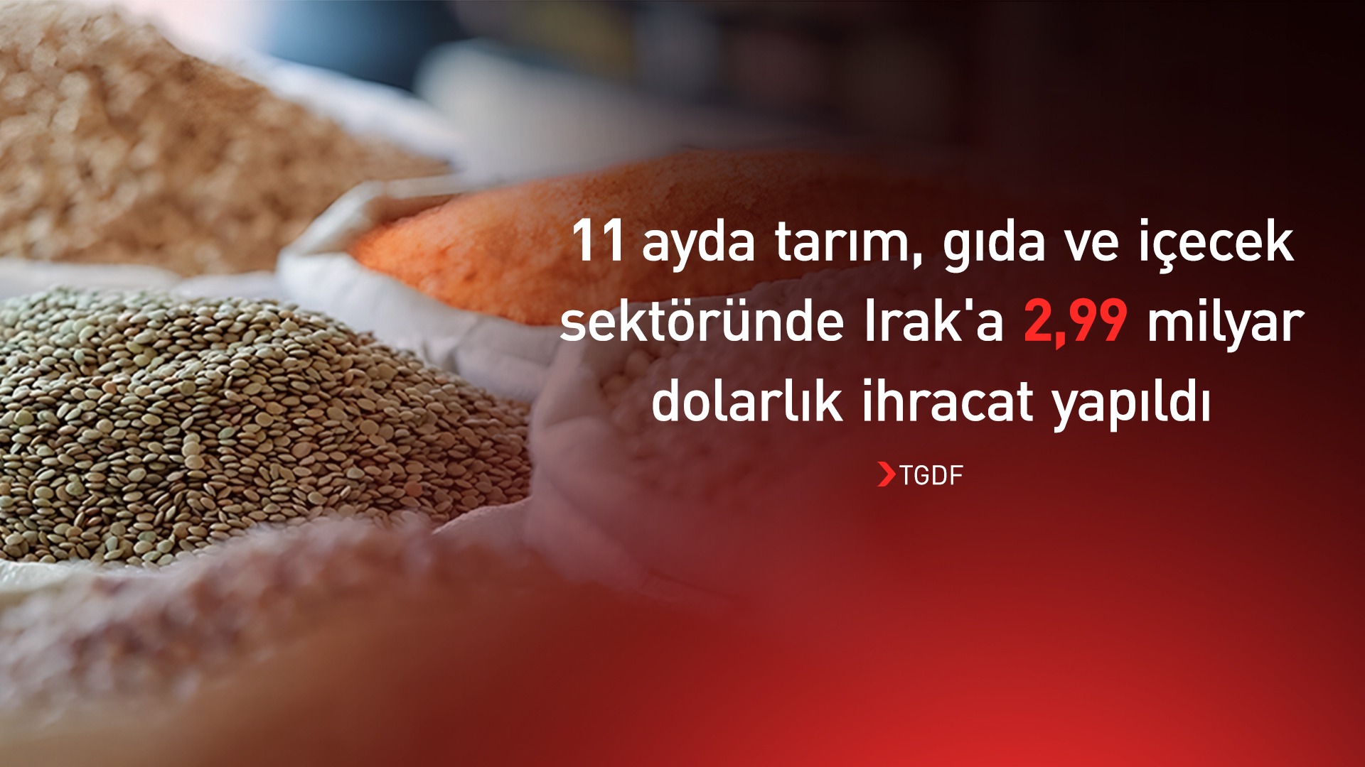TGDF açıkladı: Tarım, gıda ve içecek sektöründe en çok ihracat yapılan ülke Irak