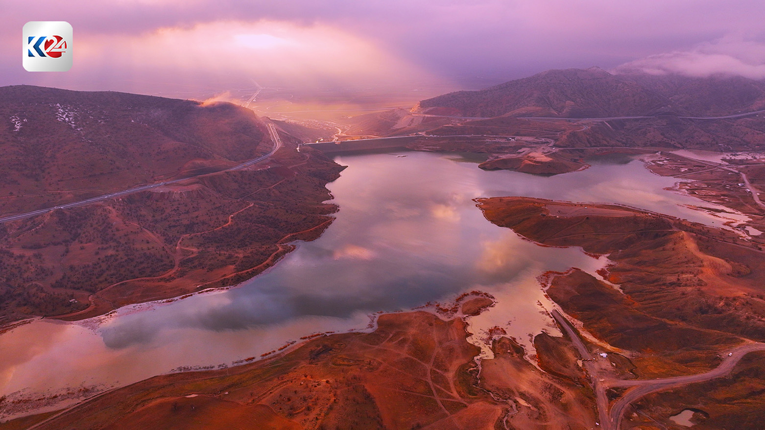 بمنظر مهيب.. مياه الأمطار تُنعش سد "گۆمسپان" في أربيل
