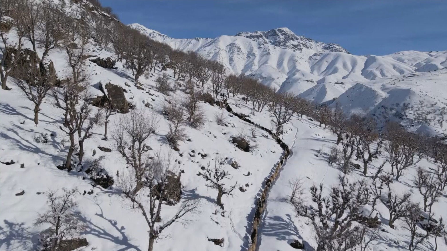 قرية "گرتک" في بالکایتی: صمود الرعاة وسط الثلوج الكثيفة وأمل بموسم ربيعي واعد