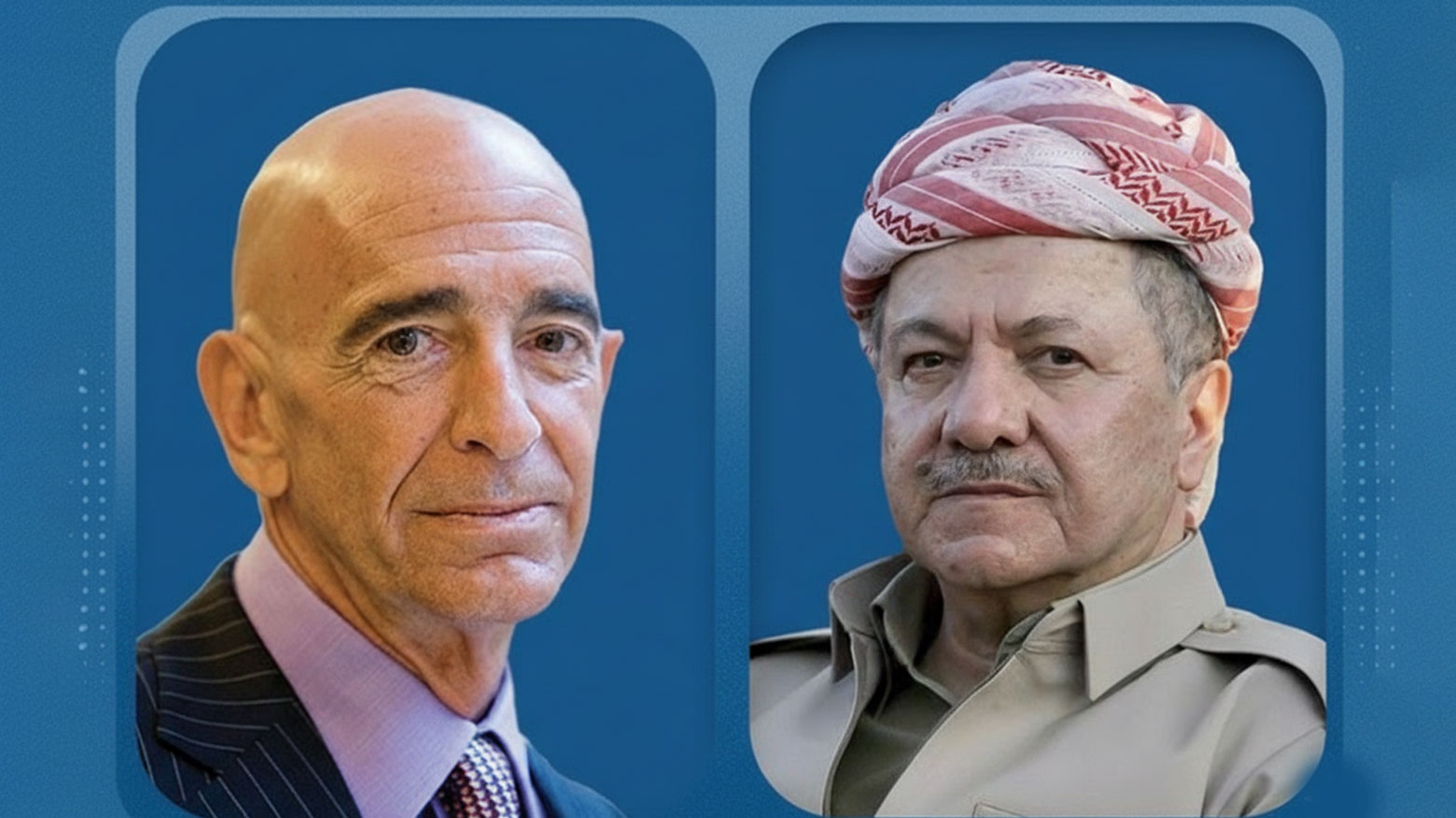 President Masoud Barzani (R) and US Envoy to Syria Tom Barrack (L). (Photo: Barzani HQ)