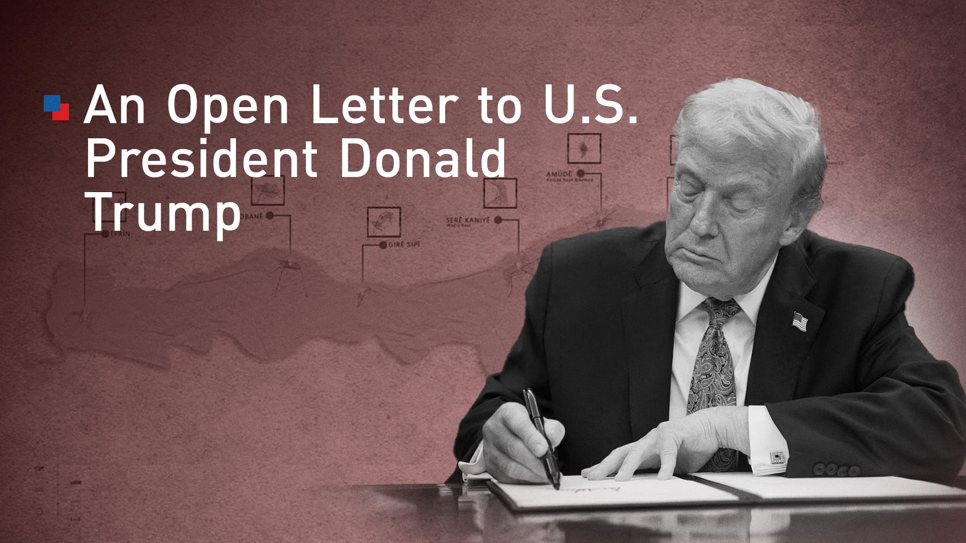 US President Donald Trump. (Graphics: Kurdistan24)