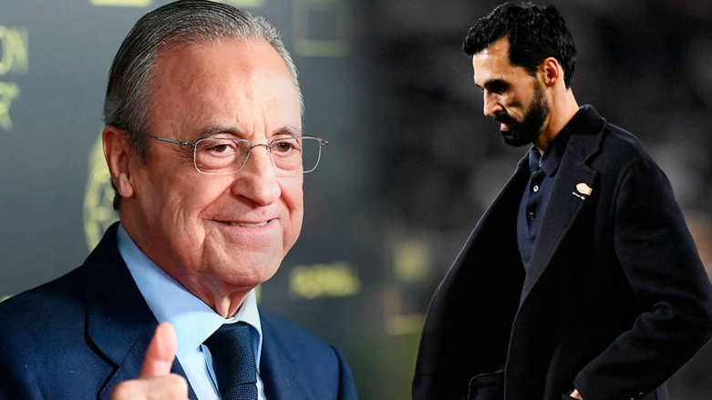 ئالڤارۆ ئەربێلوا، راهێنەری ریال مەدرید لەگەڵ فلۆرێنتینۆ پێرێز