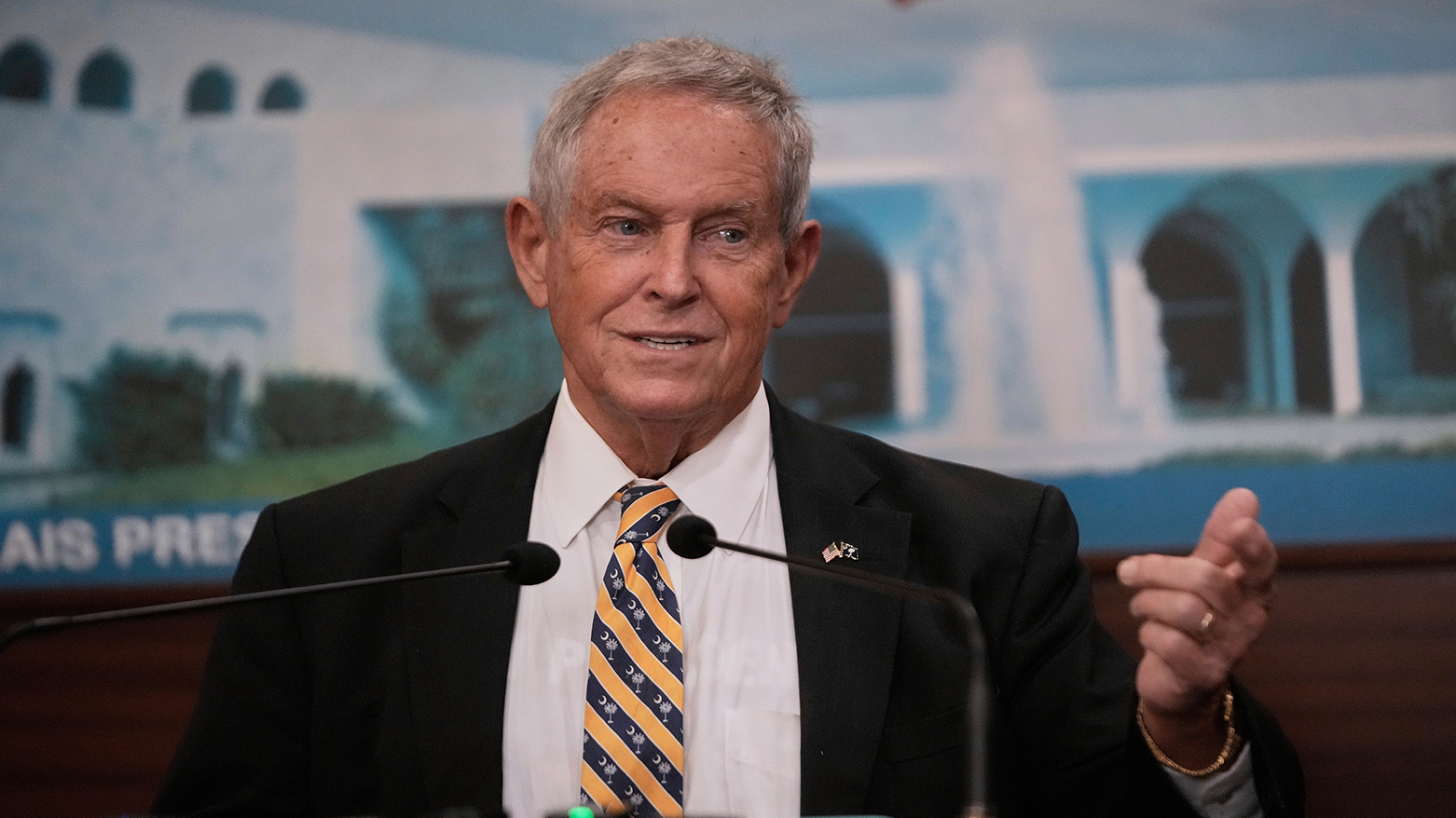 U.S. Rep. Joe Wilson, R-S.C., speaks during a press conference in Beirut, Lebanon, Aug. 26, 2025. (AP)