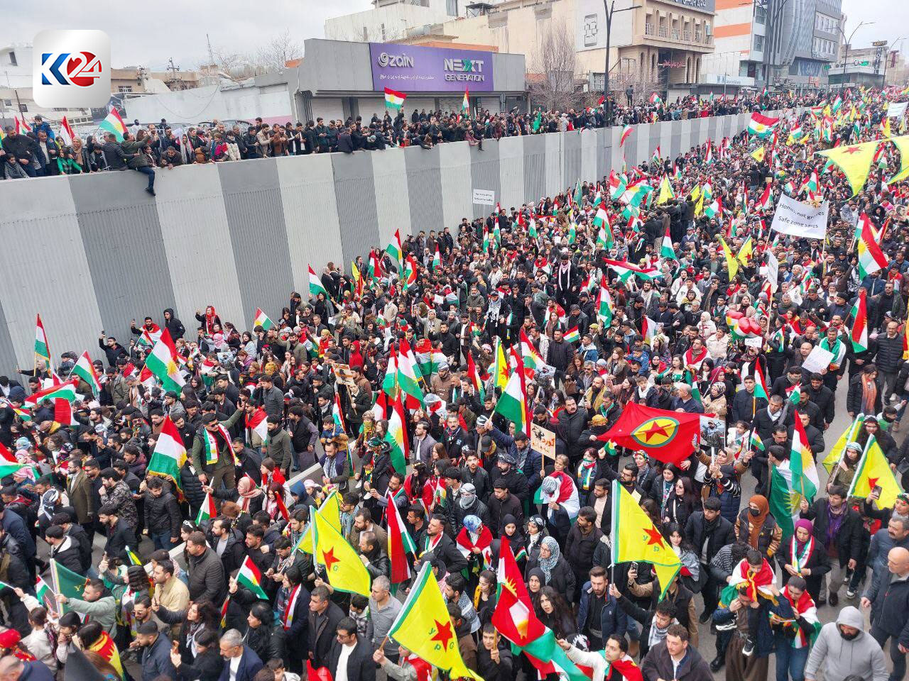 خۆپیشاندانی ملیۆنی لە هەولێر و سلێمانی بۆ پشتیوانی لە ڕۆژئاوای کوردستان