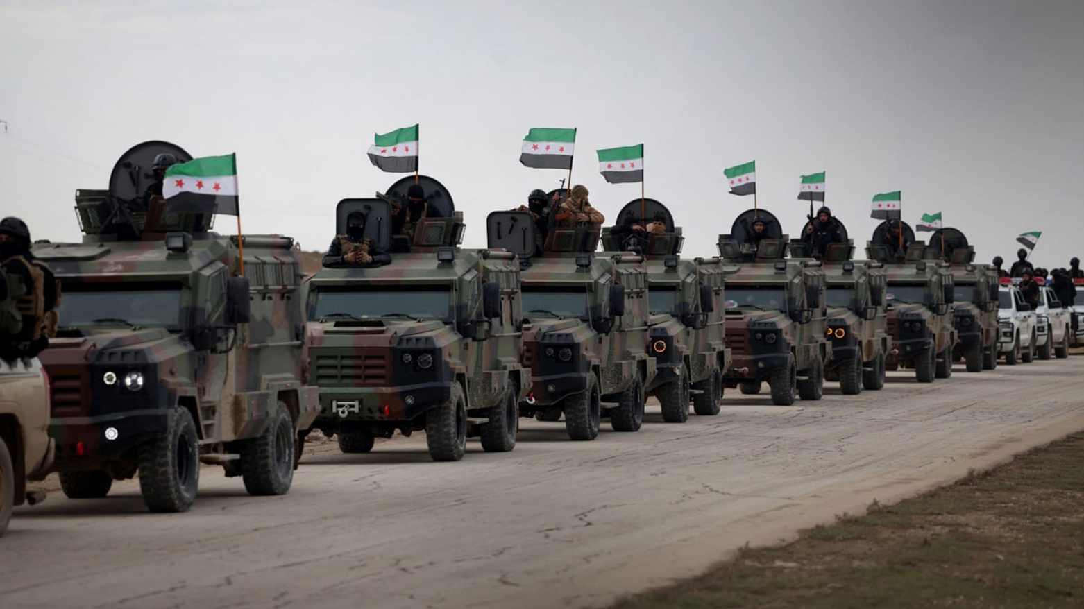 Syrian government internal security forces convoy enter the Western Kurdistan city of Hasakeh on February 2, 2026. (Photo: Kurdistan24)